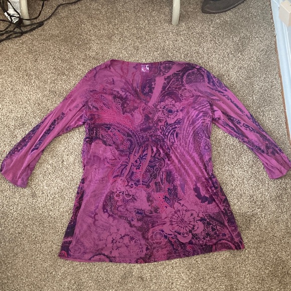 Bobbie Brooks Tops - Bobbie Brooks Magenta Paisley Blouse